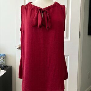 Red Crimson Sleeveless Top with Bow CABi Size M